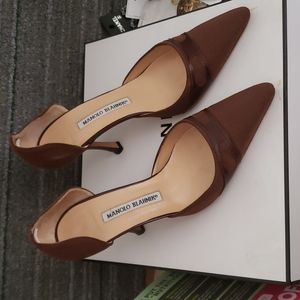 SIZE 7 MANOLO BLAHNIK PUMPS HIGHHEELS MULES SHOES stilettos FIT 37